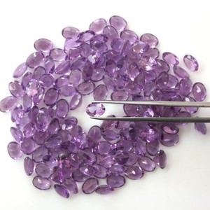 Piedras preciosas sueltas de corte ovalado de amatista púrpura Natural certificada, cuentas de piedra de corte de amatista calibradas de 5x7mm para fabricación de anillos y joyas - Product Image 2