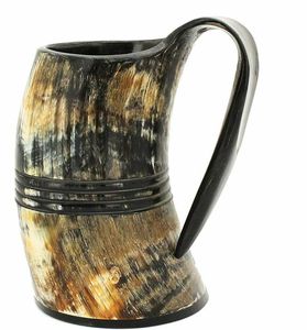 Con cerveza nórdica hecha a mano cuerno de búfalo vikingo taza de cuerno para beber nuevo diseño para cerveza y café taza de cuerno para beber Natural - Product Image 3