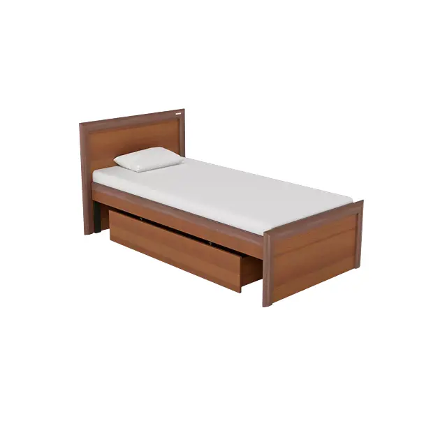 シングルサイズベッド現代的 & モダンスタイルカスタマイズ収納デザイン高級木製ベッド