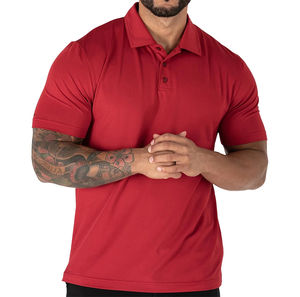 Chemises polo pour hommes Logo personnalisé conçu par OEM, 88% polyester, 12 élasthanne, sérigraphie extensible dans les 4 sens Chemises polo pour hommes de grande taille - Product Image 1