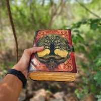 400 Page Grand Yggdrasil Imprimé Arbre de Vie Journal En Cuir Vintage Grimoire Livre Des Ombres Cahier Sorcellerie Wicca Cadeau
