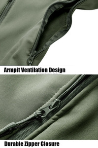 Veste Softshell Homme Logo Imprimé Fermeture à Glissière Complète Fabricant OEM Veste Softshell Coupe-Vent de Sport à Vendre - Product Image 5