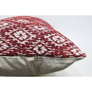 หมอนอิงพิมพ์ลายดอกไม้ปักลายวินเทจสีแดง16X36นิ้วสำหรับใช้งานบนพื้น - Product Image 5