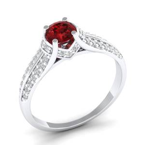 REYES GRA - Joyería Fina de Plata de Ley 925 con Certificado, Moissanita VVS, para Mujer, Corte Brillante Redondo, 0.5 Ct, Piedra Preciosa de Granate - Product Image 2