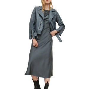 2024 personnalisable gris Portable vêtements pour femmes OEM Service vestes en cuir coton rempli veste - Product Image 3