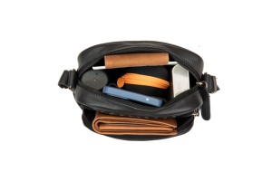Haute qualité noir vache NDM en cuir véritable tissé à la main femmes sac de messager réglable bandoulière bohème mode Style pour - Product Image 2