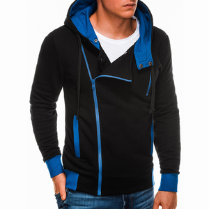 Sweat-shirt à capuche asymétrique de couleur unie, de grande taille, de haute qualité, Design totalement personnalisé pour hommes - Product Image 6