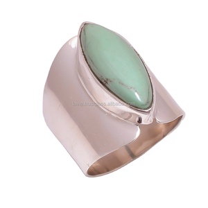 Variscite ธรรมชาติแหวนอัญมณีอินเดียที่ทำด้วยมือเครื่องประดับที่ดีสำหรับสาว925เงินสเตอร์ลิงเครื่องประดับแหวนซัพพลายเออร์ - Product Image 1