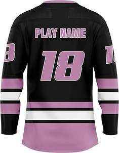 2025 maillot de Hockey sur glace à manches longues personnalisé conception en sergé impression sublimée Service OEM pour l'approvisionnement en vêtements de sport en vrac du Club de l'équipe - Product Image 2