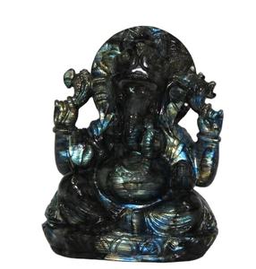 Haute qualité sculptée à la main Labradorite Ganesha Statue Figurine Piedras naturales cristal pierre de guérison Quartz pierre précieuse matériel - Product Image 1
