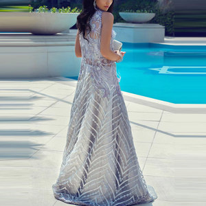 Venta caliente Vestidos de boutique para mujer Trajes Elegantes Nuevos diseños de moda en diferentes colores con decoraciones de botones de lentejuelas de encaje - Product Image 2