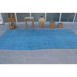 Alfombra Vintage de 5.4x11 pies, Alfombra Turca Grande, Alfombra Azul del Suroeste - Product Image 3