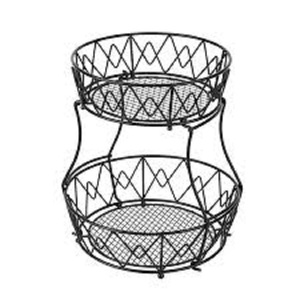 Two Tier Fruit Vegetable Kitchen Organizer Basket Trolley Metal Wire Fruit Vegetable Storage Basket Organizer for Kitchen - Product Image 1