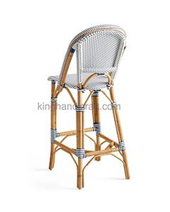 Tabouret de bar en rotin français de luxe chaise avec accoudoir et dossier pour hauteur de comptoir bistro café restaurant cuisine sièges - Product Image 6