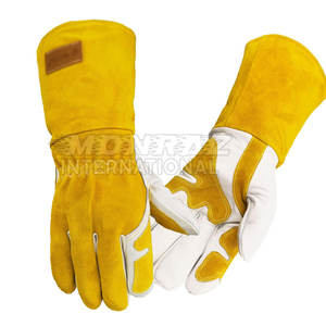 ถุงมือเชื่อมหนังคุณภาพสูงแบบกำหนดเองปี 2025 ทนไฟ กันลื่น ทนทาน หนา 11 ออนซ์ - Product Image 1