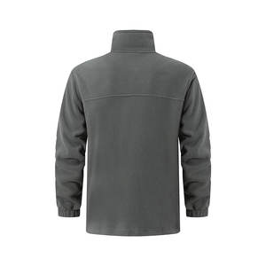 Veste en polaire gris ardoise 240g GSM, épaisse, thermique, couche intermédiaire, vêtements de travail d'automne, vente en gros OEM, fermeture éclair intégrale, broderie sur le devant - Product Image 2
