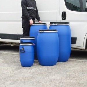 HDPE 200L 220L Cylinder Barrel 55 Gallon White Plastic Stacking <b>Drums</b> for Sale - Product Image 1
