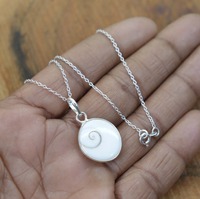 Pendentif œil de Shiva en pierre précieuse blanche, forme crochet, style bohème pour femme, serti clos, en argent sterling 925 plaqué rhodium, fait main, tendance