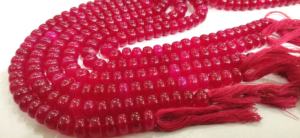 Haute qualité 8mm naturel foncé rose chaud calcédoine Rondelle perles plaine lisse pierre perles brins 8 pouces de Long fabrication de bijoux - Product Image 5