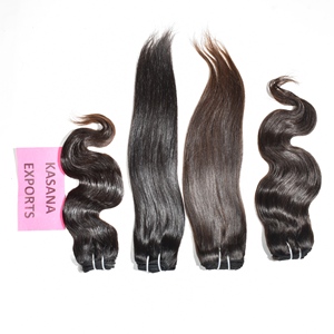 Indien 100% brut couleur naturelle femmes noires Premium machine double trame vague profonde cuticule aligné tissage Extensions de cheveux humains - Product Image 3