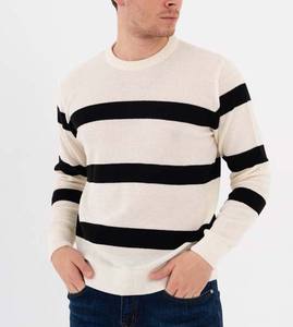Pull à col rond rayé pour hommes vêtements vêtements d'hiver respirant séchage rapide à manches longues pull coton sport hommes chandails - Product Image 6