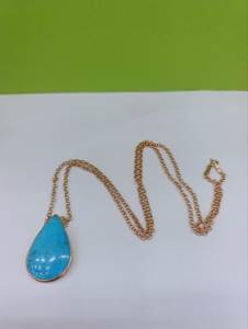 Handmade 925 Sterling <b>Silver</b> Modern Turquoise Gemstone Jewelry <b>Set</b> <b>Necklace</b> Simple Oval Pendant Featuring Artisan Quality Unique - Product Image 5