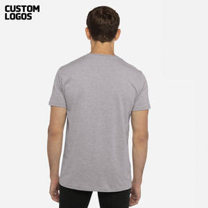 Camisetas Personalizadas Grises para Hombre, Manga Corta, Cuello en V, Secado Rápido, Deportivas, con Logotipo Estampado, Lisas - Product Image 2