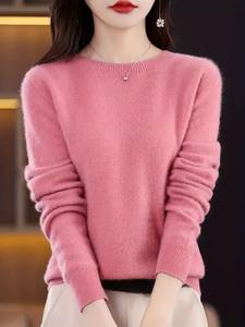 Latest Comfortable Crew Neck Solid Color Casual <b>Women's</b> 100% Wool <b>Long</b> Sleeve <b>Cardigan</b> <b>for</b> Spring - Product Image 3