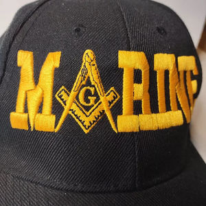 หมวกนาวิกโยธินหมวกแก็ปไม่มีเข็มทิศอิฐสีดำและเครื่องราชกกุธภัณฑ์หมวกเบสบอลทรงสี่เหลี่ยมปักอักษรฮิปฮอปตามสั่ง2025 - Product Image 5