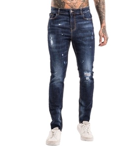 กางเกงยีนส์เอวกลางเอวสีซักได้สำหรับผู้ชายทรงตรงสลิมฟิตย้อนยุคโลโก้ออกแบบได้ตามที่ต้องการ - Product Image 1