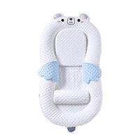 Coussin de lit pour nouveau-né 2-en-1 anti-régurgitation à motif à pois, coussin compensé apaisant qui prévient le réflexe de surprise du bébé