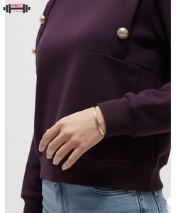 Sudadera de Forro Polar con Cuello en V para Mujer, Sudadera con Capucha Personalizada de Estilo Urbano, Sudadera de Algodón de Invierno de Alta Calidad de Marca OEM - Product Image 3
