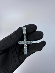 Bijoux Vidhi Lettre personnalisée Design 925 Sterling Silver VVS Moissanite Diamond LGD Pendant Rhodium Plated Vintage Hip Hop Style - Product Image 3