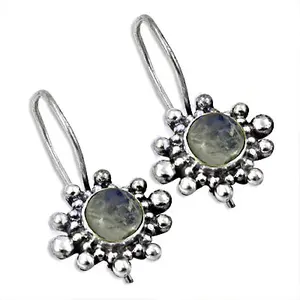 925 <b>Silver</b> <b>Drop</b> <b>Earrings</b> with Moonstone and Pearl Water <b>Drop</b> Pendant Design for Women's Daily Wear Wedding or Party - Product Image 3