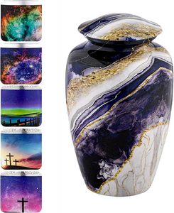 Mosaico de tamaño adulto grande hecho a mano, urna de cremación de vidrio de aluminio, azulejos individuales, entierro aplicado, suministro único para funerales - Product Image 4