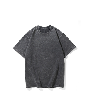 260g Heavy Vintage Do Old Washed Stone Mill camiseta verano hombres High Street manga corta lavado marca camiseta Mujer - Product Image 1