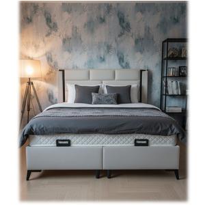 Ensemble de lit d'hôtel turc moderne de haute qualité avec sommier relevable, tête de lit rembourrée élégante et mousse haute densité avec surmatelas intégré - Product Image 3