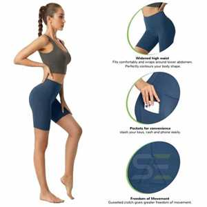 Pantalones cortos de mezclilla de verano de cintura alta para mujer con cremallera Fly Casual hasta la rodilla Jeans moda patrón sólido cinturón Decoración - Product Image 6