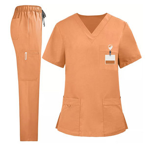 Uniforme médico de varios bolsillos con cuello en V para hombres y mujeres de etiqueta privada en varios colores - Product Image 6