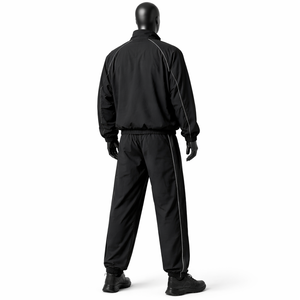 Custom <b>Black</b> Tracksuit Men <b>Windbreaker</b> Jacket & Pants Set Lightweight Training Jogging Suit OEM Sportswear - Product Image 2