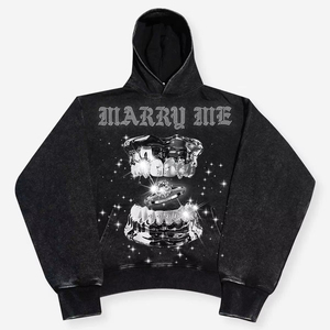 เสื้อฮู้ดผ้าซักลายกรดสำหรับทุกเพศเสื้อมีฮู้ดปักโลโก้ได้ตามต้องการ - Product Image 1