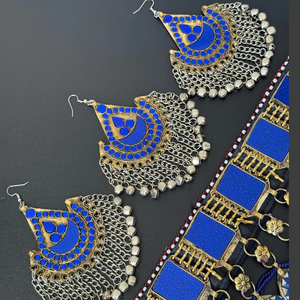 ชุดเครื่องประดับสตรีชาวอัฟกานิสถานลายพื้นเมืองทำจากคริสตัลไรน์สโตนโซ่ห้อยทำจากสเตนเลสทันสมัยสำหรับงานปาร์ตี้ของศาสนาอิสลาม - Product Image 6