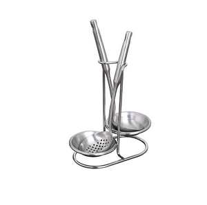 Cuchara de sopa de acero inoxidable, estante de descanso para cucharón y soporte para almacenamiento y exhibición, cucharón de cocina de acero inoxidable, soporte para cuchara - Product Image 4