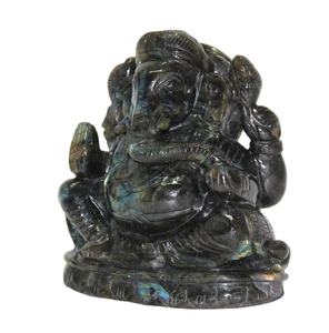 ESTATUILLA tallada a mano de labradorita de cristal curativo, escultura de Ganesha, Gema India - Product Image 1