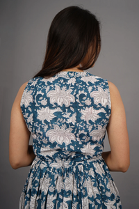 Robe imprimée en blocs à la main Robe imprimée en blocs Tuniques indiennes Robe imprimée à la main - Product Image 5