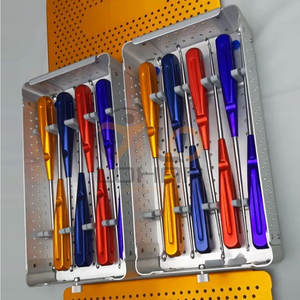 Curettes standard pour colonne cervicale osseuse Instruments orthopédiques pour colonne vertébrale de bonne qualité Ensemble de curettes cervicales arc-en-ciel américaines - Product Image 3