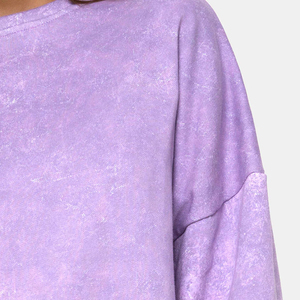 Sweat-shirt pour femme sur mesure, style 2025, décontracté, délavé à l'acide, pour l'hiver, avec logo sur le devant, prix de gros avec OEM - Product Image 6