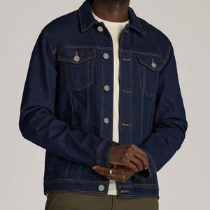 Veste en jean pour homme de haute qualité avec logo sur le devant, respirante, décontractée, hiver, service OEM, vente en gros d'usine - Product Image 1
