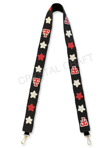 Geaux Tigers Sangle de sac à main perlée personnalisée en or blanc Sangles de sac à perles de rocaille Accessoires à la mode pour sacs - Product Image 4