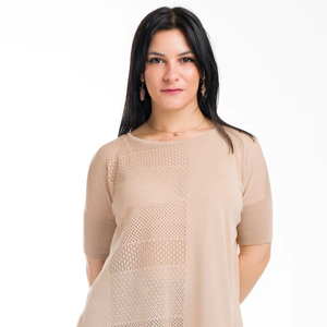 Mafalda femmes décontracté léger été pull régulier fabriqué à la main italie Viscose plat tricoté pull nœud col côtelé - Product Image 4